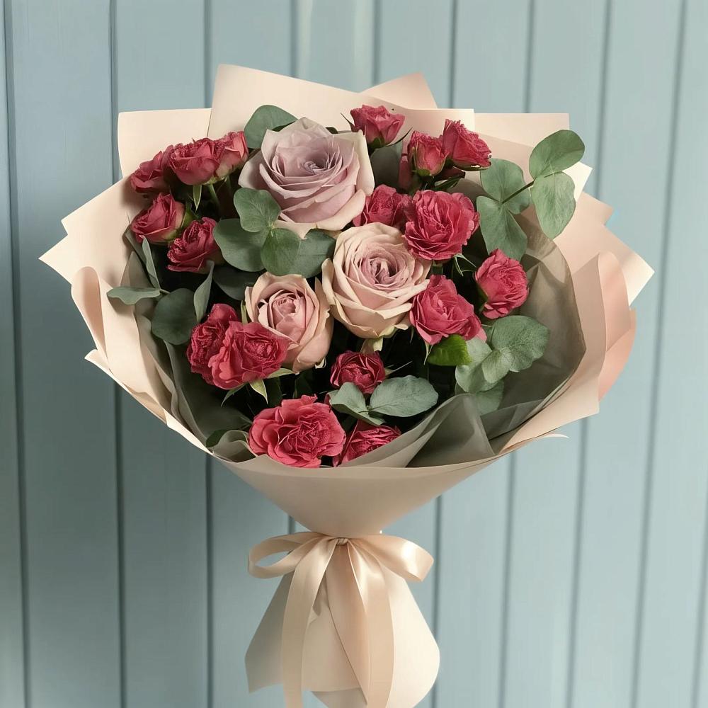 Букет цветов из: Гвоздики и Розы в Нефтегорске Самарской области