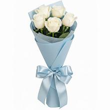 Букет 5 Белых роз Проуд #REPLACE_PRED# Нефтегорске Самарской области