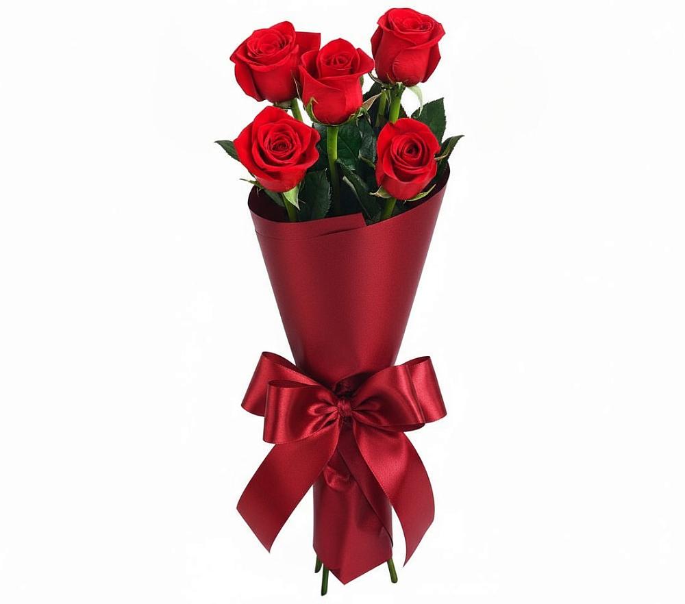 Букет 5 Красных роз Эдлесс Лав в Нефтегорске Самарской области