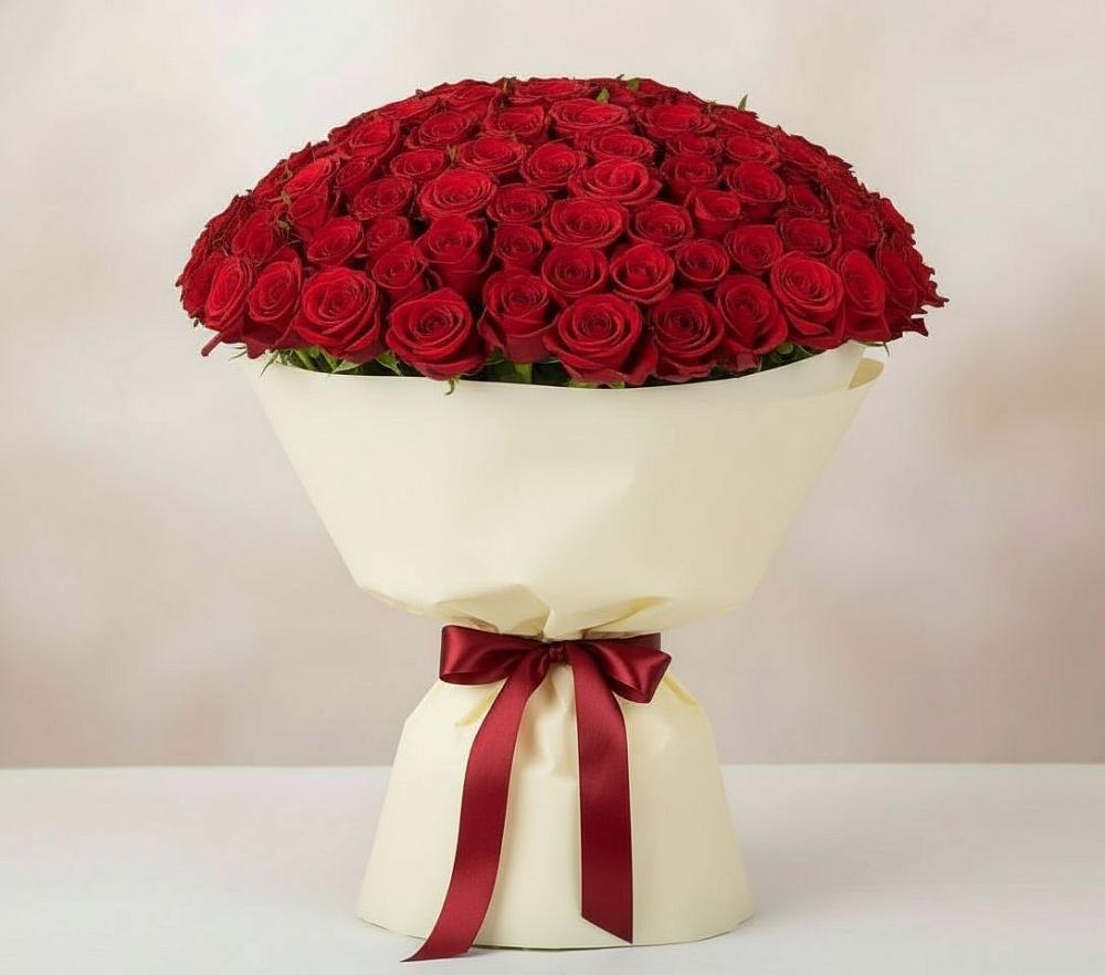 Букет 101 Красная роза Милано в Нефтегорске Самарской области