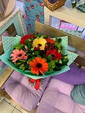 Букет цветов из:  Герберы, Хризантемы и Альстромерии #REPLACE_PRED# Нефтегорске Самарской области