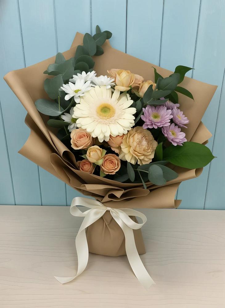 Букет цветов из: Герберы и Хризантемы в Нефтегорске Самарской области
