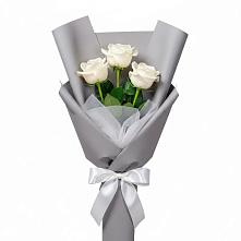 Букет 3 белые розы #REPLACE_PRED# Нефтегорске Самарской области