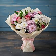 Букет цветов из:  Хризантемы, Альстромерии и Розы #REPLACE_PRED# Нефтегорске Самарской области