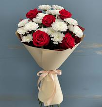 Букет цветов из:  Розы и Хризантемы в Нефтегорске Самарской области