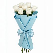 Букет 7 белых роз Проуд #REPLACE_PRED# Нефтегорске Самарской области