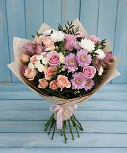 Букет цветов из:  Хризантемы, Розы и Альстромерии #REPLACE_PRED# Нефтегорске Самарской области