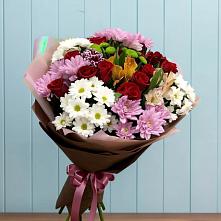 Букет цветов из:  Розы, Хризантемы и Альстромерии #REPLACE_PRED# Нефтегорске Самарской области