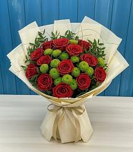 Букет цветов из:  Розы и Хризантемы в Нефтегорске Самарской области