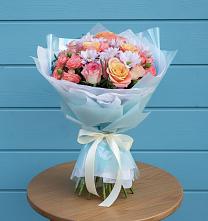 Букет цветов из:  Хризантемы и Розы в Нефтегорске Самарской области