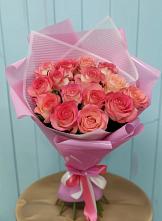 Букет 15 Розовых роз Равель в Нефтегорске Самарской области