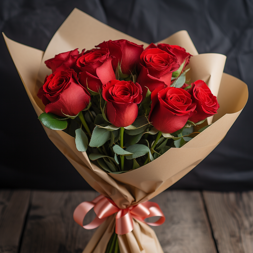 Букет 9 Красных роз в Нефтегорске Самарской области